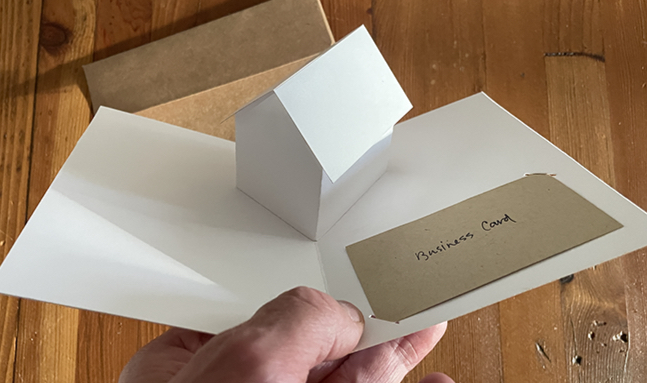 11.3 x 15.7 cm pop-up card with natural coloured A6 envelope